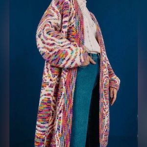 FARM RIO heart knit long cardigan sweater